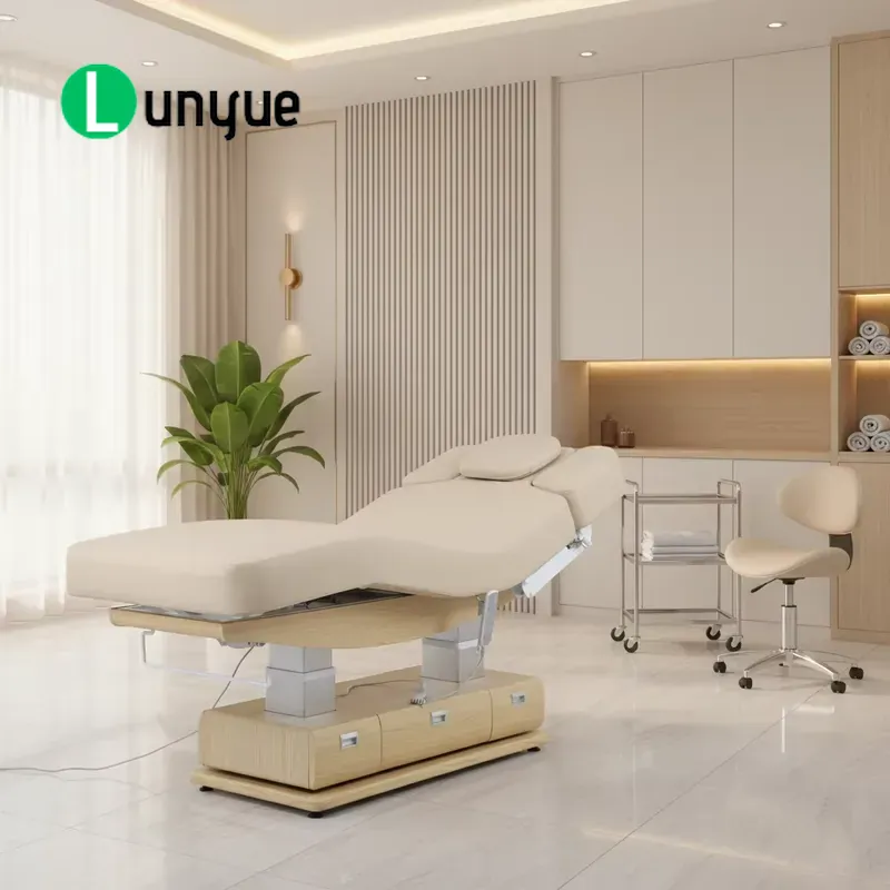 Spa Wellness Luxury - Luxe beige elektrische gezichtsmassagetafel met 4