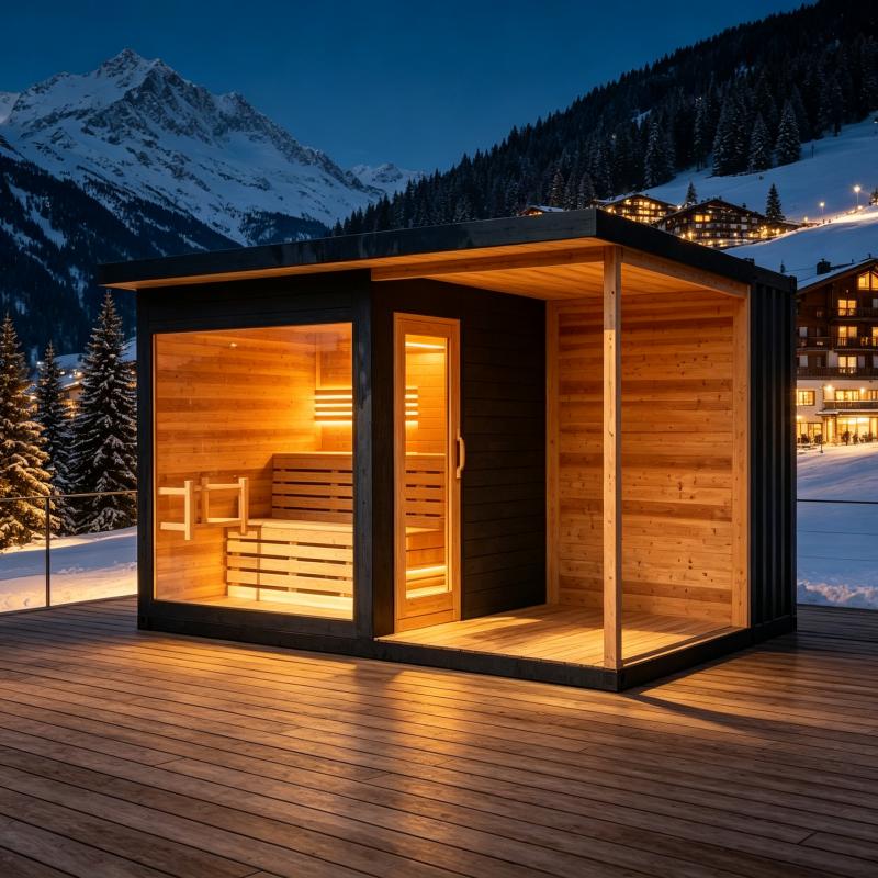 Luxe houten saunaruimte, op ma - Spa Wellness Luxury recensie en prijs
