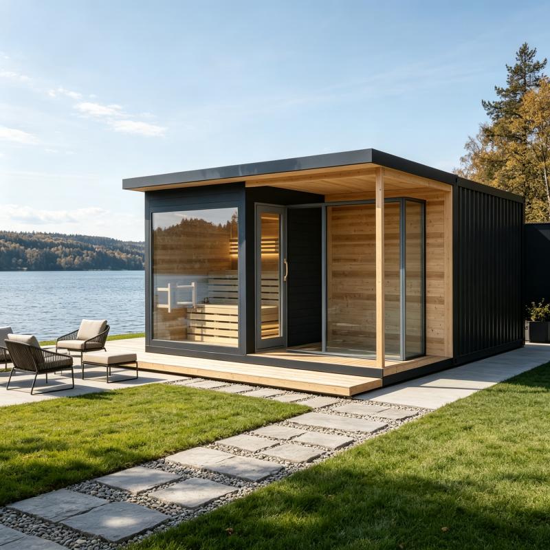 Luxe houten saunaruimte, op ma - Spa Wellness Luxury recensie en prijs